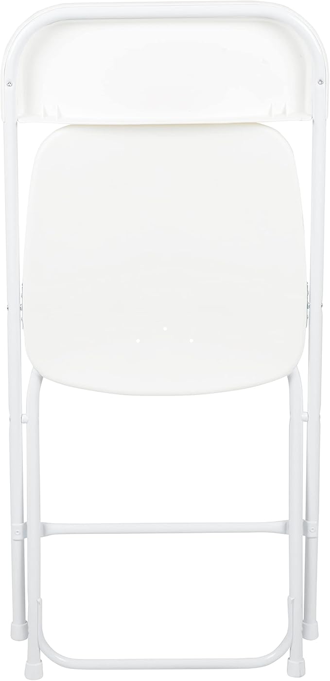Flash Furniture Hercules Set of 10 Indoor/Outdoor Heavy-Duty Plastic Folding Chairs, Foldable Commercial Stacking Chairs with 650-lb. Static Weight Capacity, White