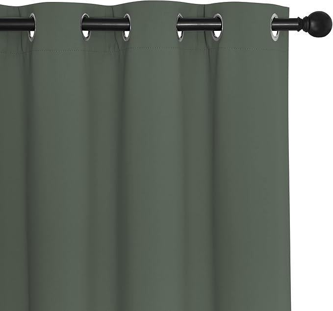 NICETOWN Room Divider Curtain 132 Inches Long, Wide Blackout Sliding Door Curtain for Bedroom, Room Darkening Privacy Window Curtain for Patio Door (1 Panel Set, Dark Mallard, 80 x 132 Inch)