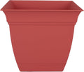 The HC Companies Eclipse Square Plastic Planter w/Attached Saucer - Outdoor & Indoor Plant Pot with Drainage Holes - Lightweight, UV-Resistant Plastic Pots for Plants (6" Rose, Pack of 1)