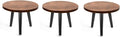 Indoor Plant Stand,Wood Mid Century Plant Table in Walnut Finish,Tall Plant Stand for Flower Pot,Modern Round Small Side End Table with Raised Design (Walnut (no Raised), 12"x10.8" 3 Pack)