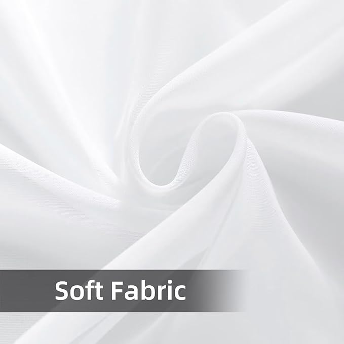 SpaceDresser Waterproof Outdoor Sheer Curtains for Patio - 4 Panels Rod Pocket Indoor Voile Sheer Curtain for Living Room,52W x 108L inch, White