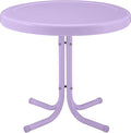 Crosley Furniture Griffith Weather Resistant Retro Metal Outdoor Side Table for Patio, Deck, Porch, Lavender Gloss