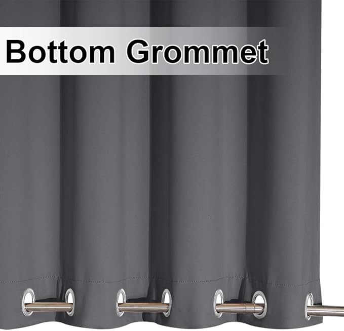 NICETOWN Outdoor Curtain for Patio Waterproof 108" Length, Windproof Thermal Insulated Rustproof Top and Bottom Grommet Fixed Blackout Outdoor Drape for Public Space/Wedding, Grey, 1 Panel, 100" W