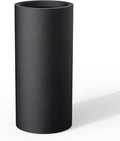Kante 23.6 Inch Tall Cylindrical Planter, Large Round Plant Pots with Drainage Hole, Made with Concrete, Suitable for Indoor Outdoor Plants, Home Decor, Black