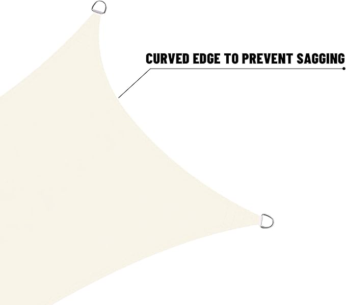 SUNNY GUARD Waterproof Sun Shade Sail 9' x 10' Cream Rectangle UV Block Sunshade for Backyard Yard Deck Patio Garden Outdoor Activities and Facility(Customized)