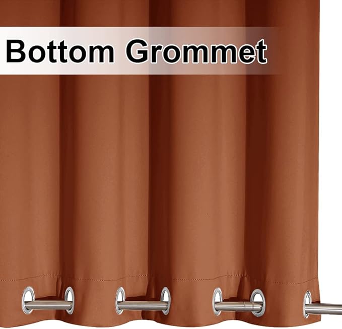 NICETOWN Outdoor Curtain for Patio Windproof, Thermal Insulated Rustproof Steel Top and Bottom Grommet Blackout Festival Decor Drape, Waterproof & Keep Privacy, Mecca Red, 1 Panel, W52 x L95