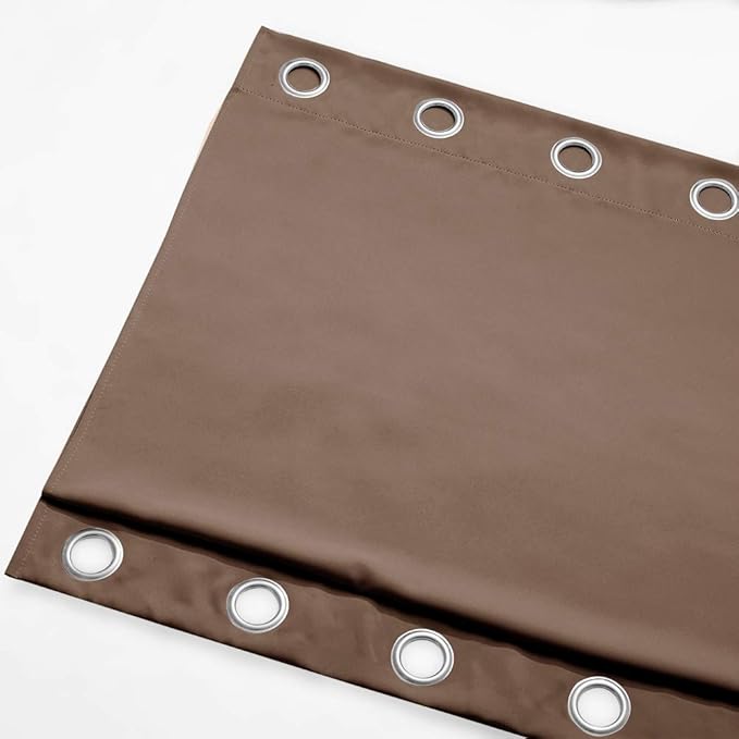 NICETOWN Waterproof Outdoor Curtain Rustproof Fixed Grommet Top and Bottom, Blackout Thermal Insulated Vertical Drape Heavy Weight Wind Break Drapery for Patio, W52 x L120, 1 Piece, Tan-Khaki