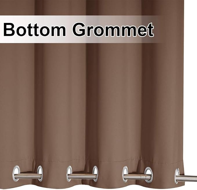 NICETOWN 2 Panels Outdoor Curtains for Patio Waterproof Top and Bottom Grommet, Thermal Insulated Rustproof Blackout Outdoor Drapes, Windproof & Keep Privacy, W52 x L95, Tan-Khaki