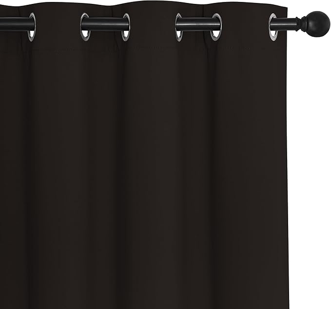 NICETOWN Blackout Short Curtain 63 inches Long for Windows, Thermal Insulated Curtain Grommet Room Darkening Window Treatment for Bedroom/Living Room, 1 Panel, W46 x L63, Toffee Brown