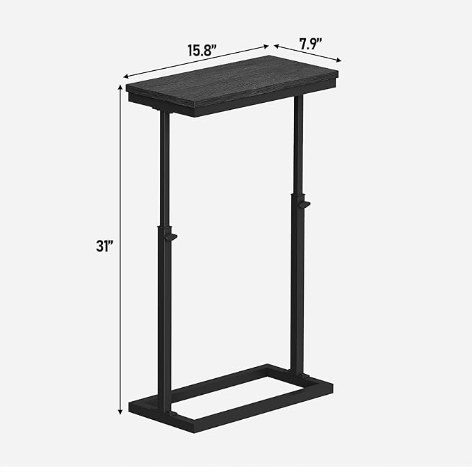 TUTOTAK End Table, Side Table, Tall Couch Table, Sofa Table, Living Room, Bed Room, Black TB01BK0832