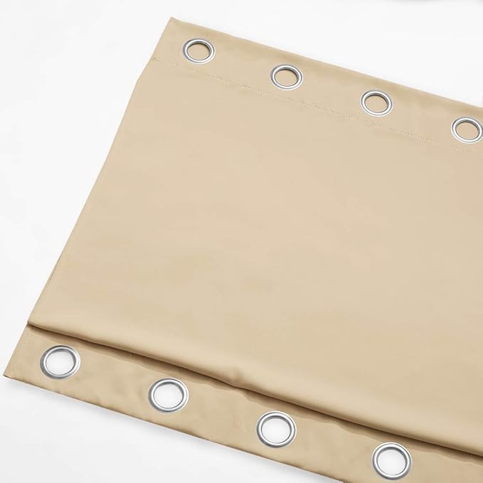 NICETOWN Outdoor Curtain for Patio Waterproof & Windproof 95" L, Thermal Insulated Top and Bottom Fixed Rustproof Grommets Light Block Outdoor Drape for Pool/Gazebo, Biscotti Beige, 1 Panel, W52 in