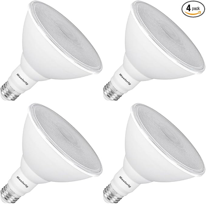 PAR38 LED Flood Light Bulbs Outdoor, 18W (120W Equivalent), Daylight 5000K, Dimmable Weatherproof LED Outdoor Flood Lights with E26 Base, 1800LM, 4 Pack