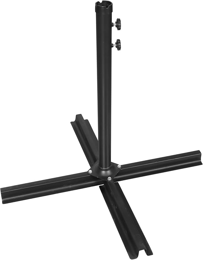 Flash Furniture Sedona Round Solar Cantilever Umbrella, Commercial Grade with Built in Cross Base, Crank and Tilt, 32 LED Lights, 6 Hour Run Time, 10 FT, Gray