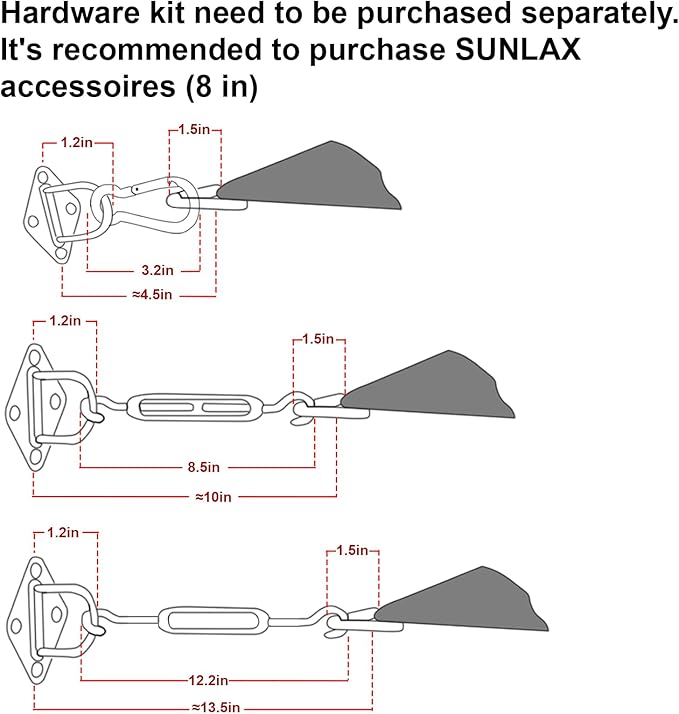 SUNLAX Sun Shade Sail 16' x 20' Butter Cream Rectangle Canopy Sail Shade Cover UV Block Permeable Sunshade Outdoor for Patio Backyard (We Make Custom Size)