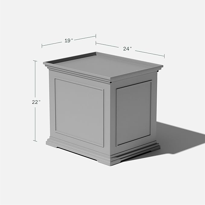 Veradek Brixton Tray Table - 2-in-1 Outdoor Side Table with Storage and Tray for Patio/Porch | Durable All-Weather Resistant | Classic & Functional