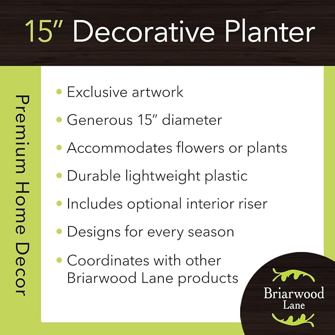 Briarwood Lane Checkered Sunflowers Decorative Large Planter
