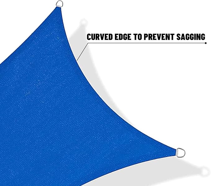 SUNNY GUARD Sun Shade Sail 10'x10'x10' Triangle Blue UV Block Sunshade for Backyard Yard Deck Patio Garden Outdoor Activities and Facility(We Make Custom Size)