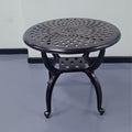 Cast Aluminum Outdoor Side Table, All Weather Round Small Coffee Table for Patio,Park,Lawn,Yard (21" Black)