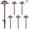 LEONLITE 5CCT Low Voltage Pathway Lights, 12-24V LED Landscape Path Light, 1800/2700/3000/4000/5000K, Double Layer, CRI90, IP65 Waterproof Landscape Lighting, Aluminum, Oil Rubbed Bronze, Pack of 6