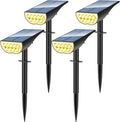 Solar Spot Lights Outdoor, Solar Lights Outdoor Waterproof IP65, 3 Brightness Modes Dusk to Dawn Landscape Spotlights for Yard Garden Pathway Tree Decoration, Warm White, 4 Pack