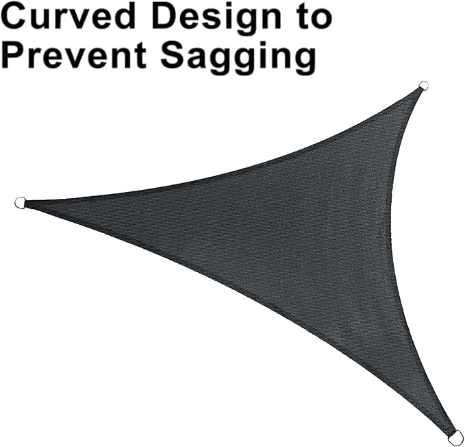 LOVE STORY 20' x 20' x 20' Sun Shade Sails Triangle Sunshades Sail Shade Canopy Patio Cover for Shade Outdoor, Graphite Grey