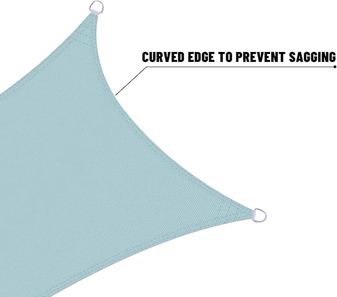 LOVE STORY Waterproof 10' x 10' x 14' Triangle Sky Blue Sun Shade Sail Cannoy UV Resistant for Outdoor Patio Garden Backyard (We Make Custom Size)