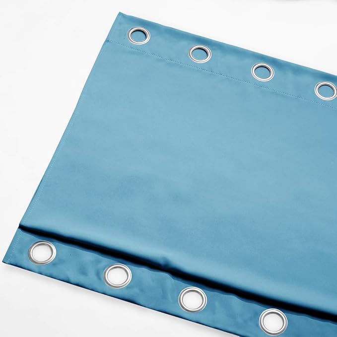 NICETOWN Windproof Outdoor Curtain for Patio, Waterproof Insulated Top and Bottom Rustproof Grommets Heavy Weight Sunlight Block Outdoor Patio Drape, 1 Panel, 52 x 95 inches, Teal Blue