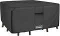 ULTCOVER 600D Tough Canvas Heavy Duty Square Patio Table and Chair Cover - Waterproof Outdoor General Purpose Furniture Covers 62 inch, Black