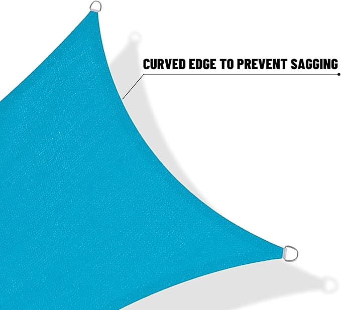 SUNNY GUARD Custom Size 8'x20' Turquoise Blue Sun Shade Sail Rectangle UV Block Shade for Backyard Yard Patio Deck Garden(Customized)