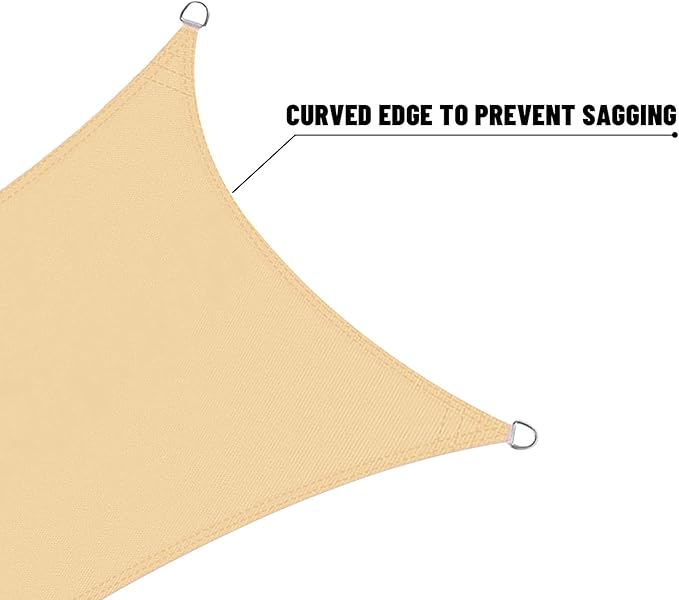 LOVE STORY Triangle 11'x11'x11' Waterproof Sun Shade Sail Canopy UV Block for Outdoor Patio Backyard Carport,Sand(We Make Custom Size)