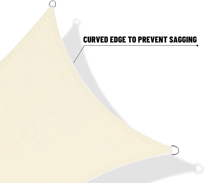 SUNNY GUARD Custom Size 13'x30' Rectangle Butter Cream UV Block Sunshade for Backyard Yard Deck Patio Garden Outdoor Activities and Facility(Customized)