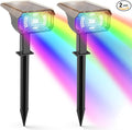 Solar Spotlights for Outside 2 Pack,Auto On/Off Landscape Spotlights, USB & Solar Powered Wall Lights, 3 Light Modes Outdoor Solar Garden Lights for Garden