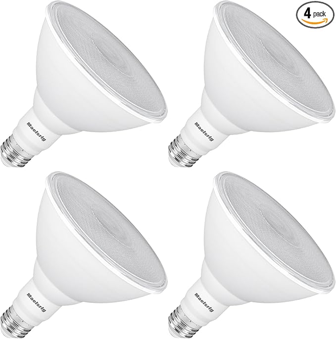 PAR38 LED Flood Light Bulbs Outdoor, 18W (120W Equivalent), Warm White 3000K, Dimmable Weatherproof E26 Base Outdoor Flood Lights for Porch, Yard, Garage, 1800LM, 4 Pack