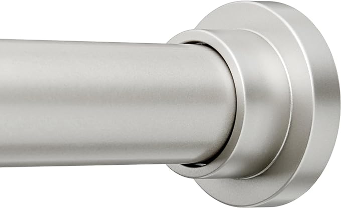 Amazon Basics No Drill Adjustable Indoor Outdoor Tension Curtain Rod, 54-90" Length, Nickel
