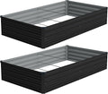 Vengarus 8x4x1FT (2 Pack) Galvanized Raised Garden Bed Kit, Outdoor Metal Planter Box for Vegetables, Rectangular Steel Container, Easy Assembly (Black)