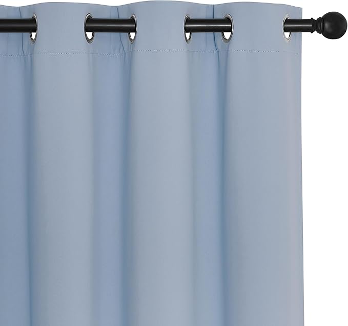 NICETOWN Bedroom Curtain Room Darkening Drapery 102 inches Length - Home Fashion Thermal Insulated Grommet Room Darkening Curtain for Living Room (Vintage Blue, 1 Panel, 52 x 102 inches)
