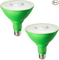 EDISHINE St.Patrick's Day/Easter Decorations PAR38 Green LED Flood Light Bulbs, Dimmable LED Light Bulb, 18W(120W Equivalent), Outdoor Weatherproof Light Bulb, E26 Base, 2 Pack