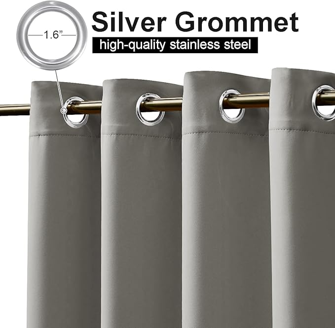 NICETOWN Bedroom Curtain Light Blocking, Grommet Blackout Thermal Insulated Balance Temperature Outdoor/Indoor Drape for Living Room/Patio, Slate Grey, 1 Panel, W84 by L108