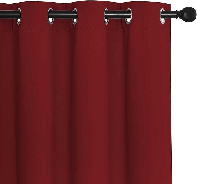 NICETOWN Door Curtain for Closet Doors 80 Inches Long 1 Panel, Blackout Doorway Curtain for Open Closet Bedroom, Room Divider Living Room for Privacy (Burgundy Red, 1 Panel, 46W x 80L)