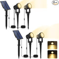 Solar Spotlights Outdoor Waterproof, Warm White Landscape Spotlights, Decorative Solar Spot Lighting for Garden, Yard, Pathway, Lawn, Poolside, Party, 2-in-1 Mounted (Warm White, 2 Pack)