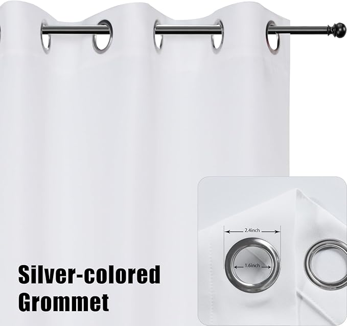 BONZER Outdoor Curtains for Patio Waterproof Thick Privacy Grommet Light Filtering Outside Curtains for Porch Pergola Gazebo Deck, 1 Panel, 54W x 120L inch, White