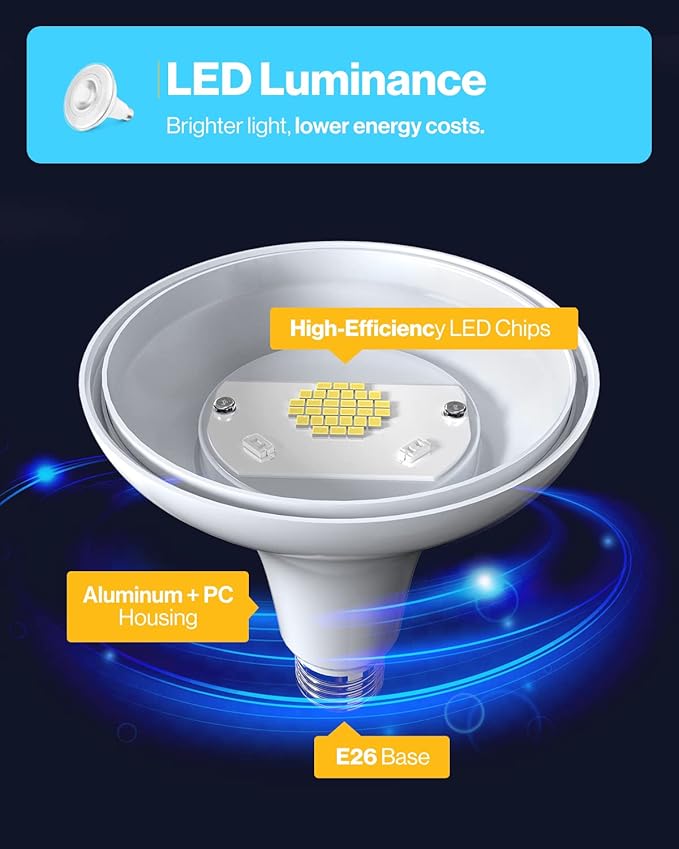 Sunco 48 Pack Outdoor LED Flood Home Patio Driveway Light, Waterproof PAR38 LED Bulb, CRI90, 2700K Soft White,1050 Lumens, 100W Equivalent 13W, Dimmable, Wet-Rated, E26 Base UL