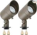 Lumina Lighting® 4W Landscape Lighting 12V Landscape Lights Low Voltage Landscape Spotlights Warm White Waterproof Outdoor Replaceable LED Bulb for Garden, Lawn, Porch, Patio and Yard(Bronze, 2-Pack)