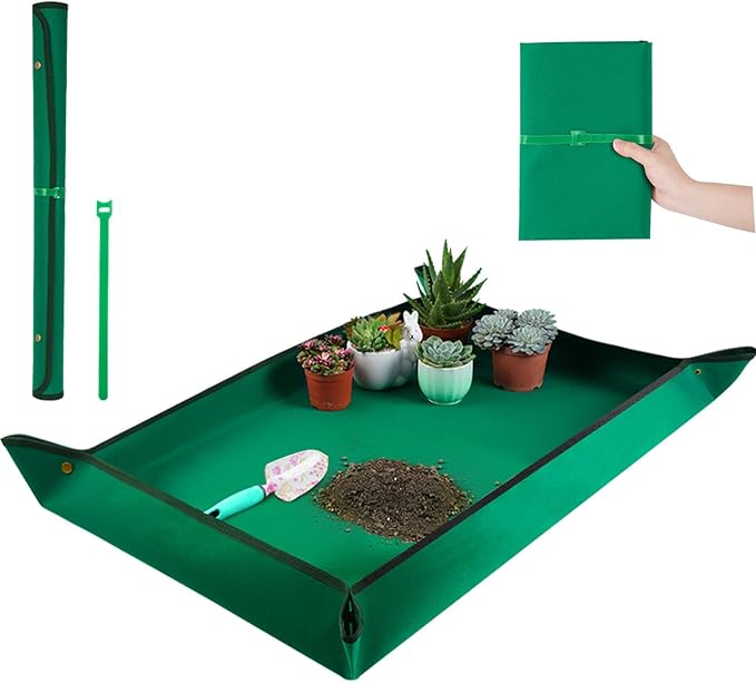 Extra Large Repotting Mat for House Plants Transplanting and Dirt Control Portable Potting Tray Waterproof Potting Mat for Indoor Plants Succulent Gardening Mat Plant Gift for Plant Lovers