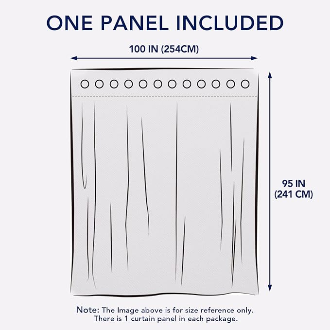 PureFit Outdoor Curtains for Patio Waterproof Weatherproof, UV Resistant Outside Curtains for Gazebo, Front Porch, Pergola, Sun Blocking Privacy Curtain, 100W x 95L inch, 1 Panel, Navy Blue