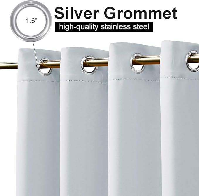 NICETOWN Outdoor Curtain with Rustproof Grommets on top and Bottom for Patio Waterproof, Windproof Privacy Outdoor Living Divider Light Blocking for Valley/Porch, 1 Pack, W84 x L84, Greyish White
