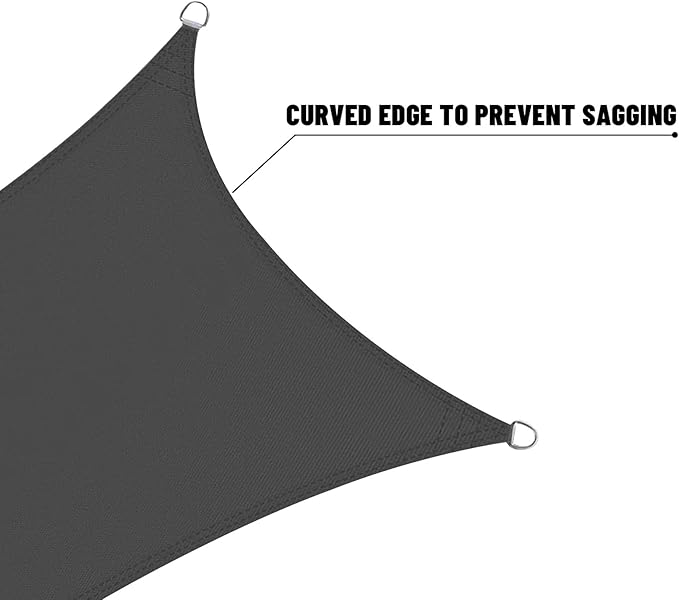LOVE STORY Triangle 18'x18'x18' Waterproof Sun Shade Sail Canopy UV Block for Outdoor Patio Backyard Carport,Dark Grey(We Make Custom Size)