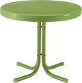 Crosley Furniture Griffith Weather Resistant Retro Metal Outdoor Side Table for Patio, Deck, Porch, Oasis Green
