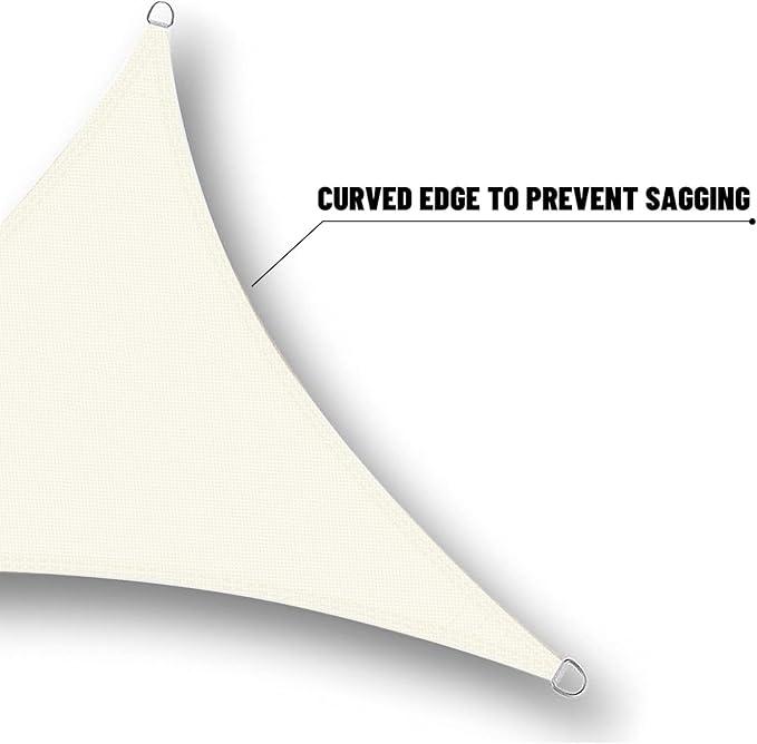 SUNNY GUARD Waterproof Sun Shade Sail 14'x14'x19.8' Cream Right Triangle UV Block Sunshade for Backyard Yard Deck Patio Garden Outdoor Activities and Facility(Customized)