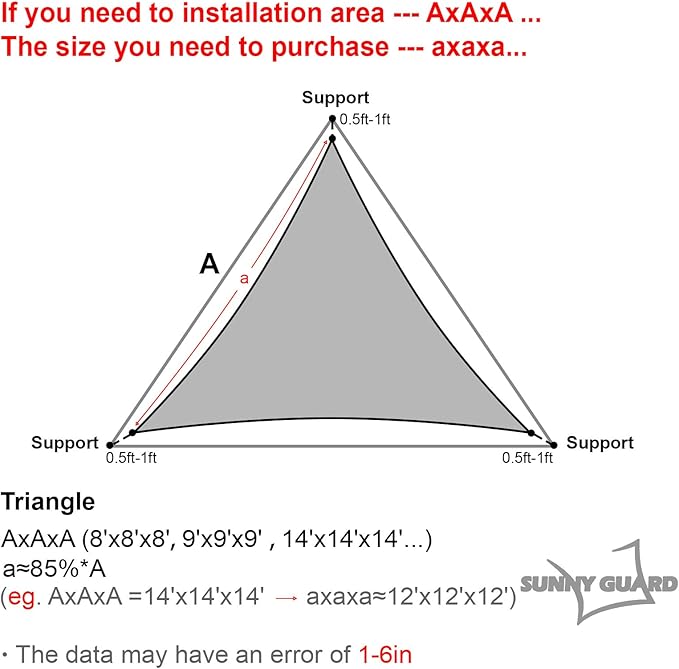 SUNNY GUARD Waterproof Sun Shade Sail 12' x 12' x 12' Charcoal Triangle UV Block Sunshade for Backyard Yard Deck Patio Garden Outdoor Activities and Facility(We Make Custom Size)